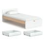 Boori Neat Single Bed with 2 Drawers - Barley White, Almond - 0