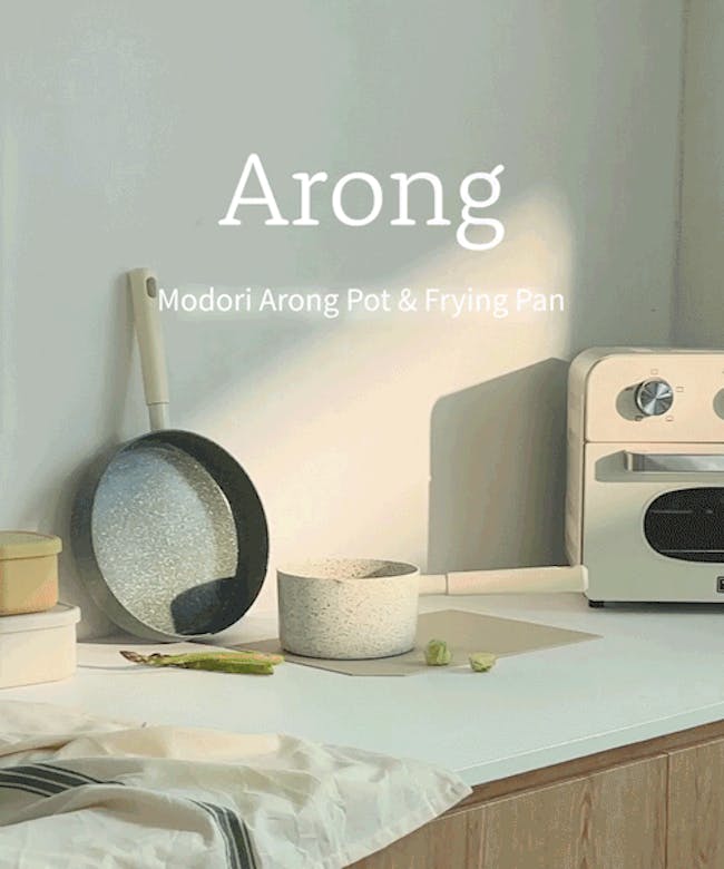 Arong Nonstick Frying Pan - Blue & Cream White - 1