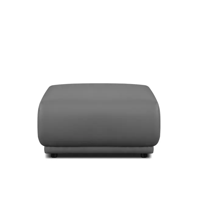 Milan Ottoman - Smokey Grey (Faux Leather) - 11 - Grey upholstered sofa, minimalist design, modern aesthetic, sleek lines