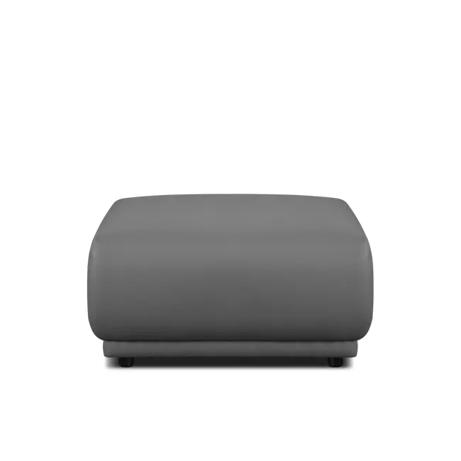 Milan 3 Seater Sofa with Ottoman - Smokey Grey (Faux Leather) - 6 - Grey upholstered sofa, minimalist design, modern