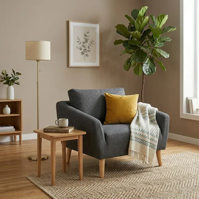 Hana 3 Seater Sofa with Hana 2 Seater Sofa - Charcoal - 5