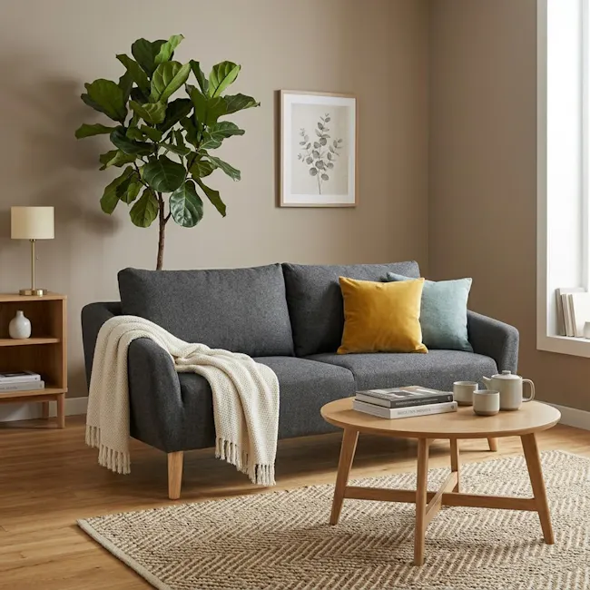 Hana 3 Seater Sofa with Hana Armchair - Charcoal - 4