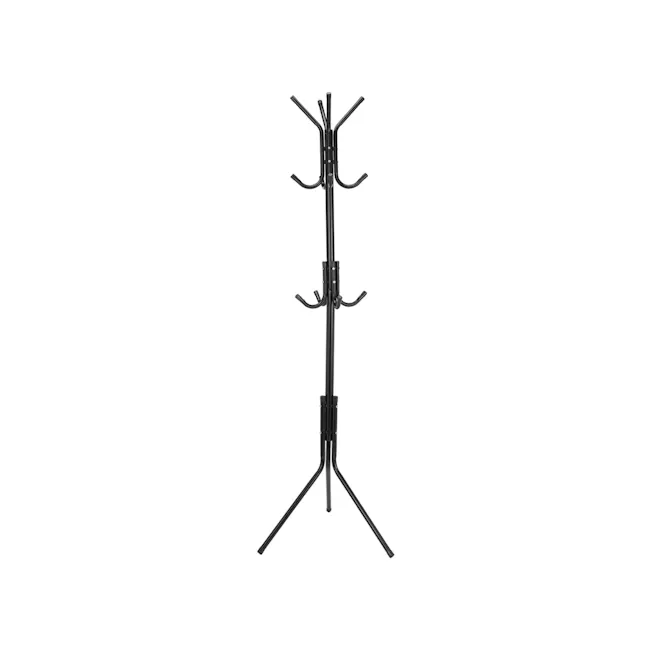 Hollie Multipurpose Rack - Black - 1 - Black, modern, minimalist, tripod stand, adjustable arms, telescoping legs