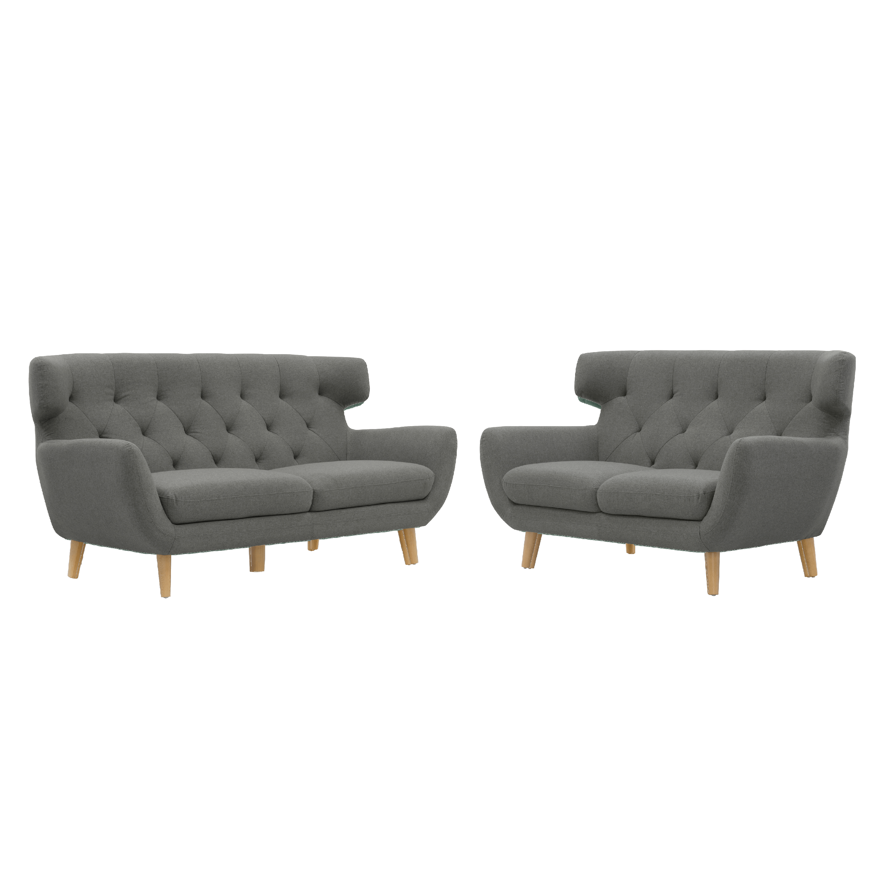 Agatha 3 Seater Sofa with Agatha 2 Seater Sofa - Granite - Image 1