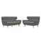 Agatha 3 Seater Sofa with Agatha 2 Seater Sofa - Granite