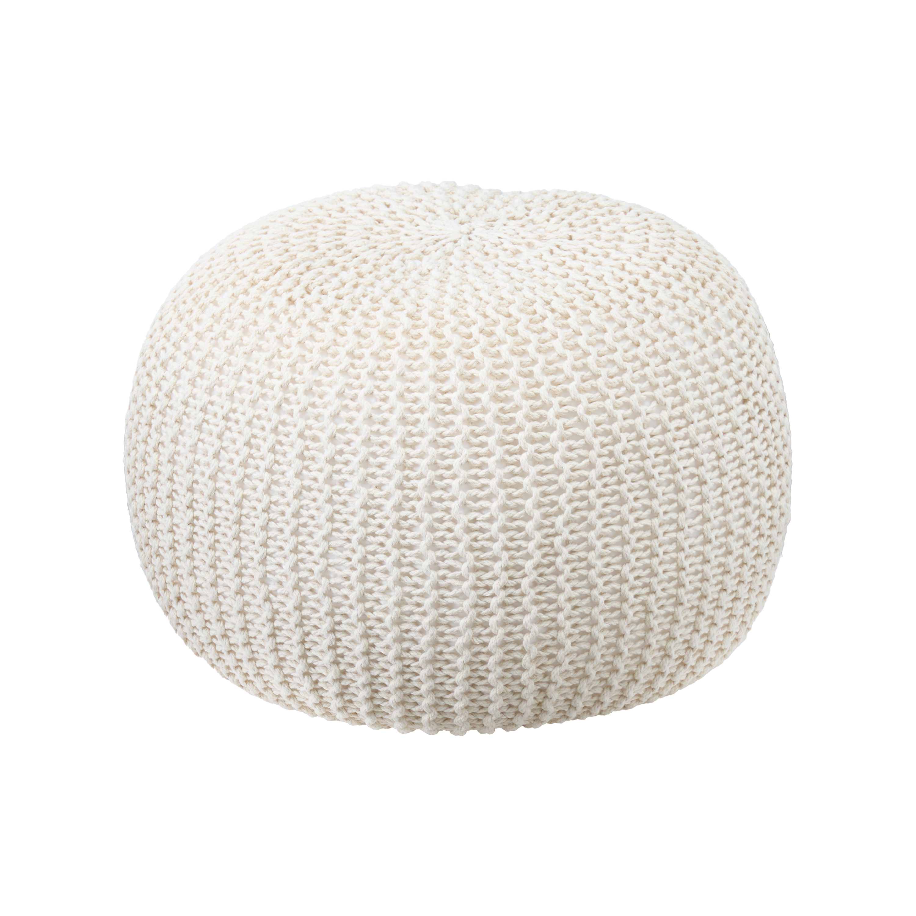 Moana Knitted Pouf - Cream