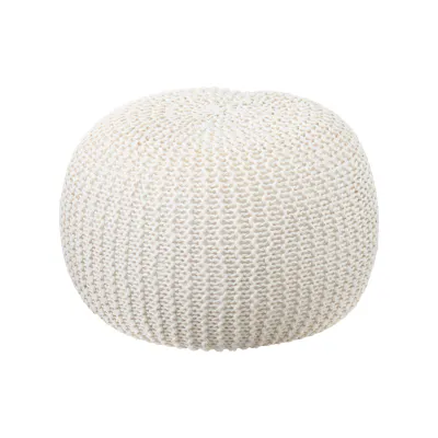 Moana Knitted Pouf - Cream