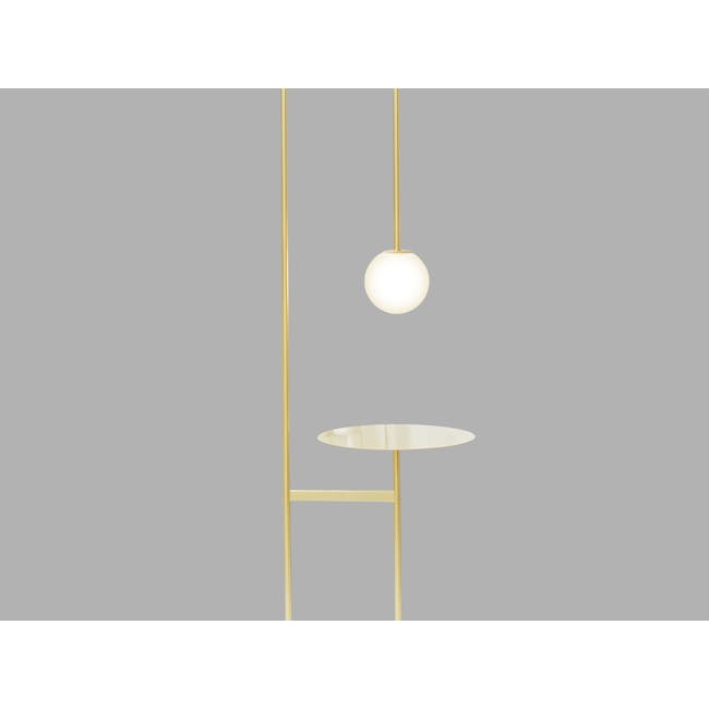 Cilja Floor Lamp with Table - Brass - 2