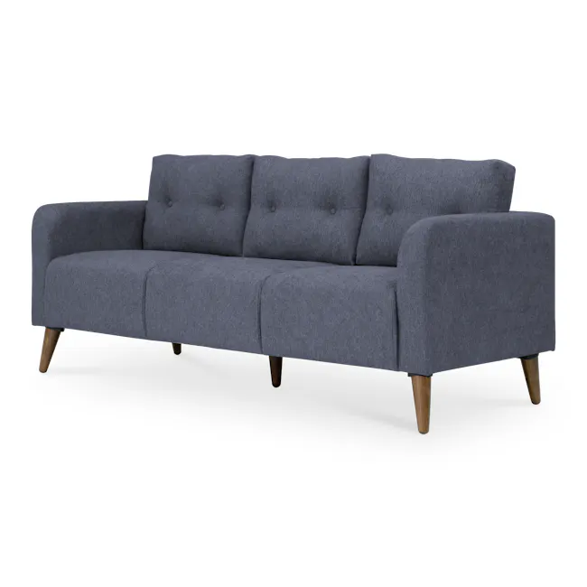 Bennett 3 Seater Sofa with Bennett 2 Seater Sofa - Midnight - 4 - Grey upholstered sofa, modern design, upholstered seat and