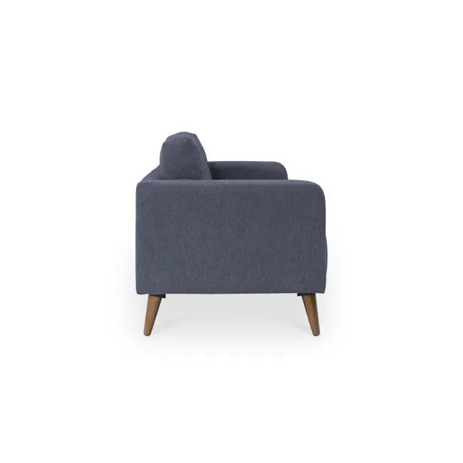 Bennett 3 Seater Sofa with Bennett 2 Seater Sofa - Midnight - 6 - Grey upholstered armchair, modern design, wooden legs