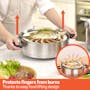 Meyer IH Stainless Steel 8.5L 3 Tier Multi Steamer with Glass Lid - 1