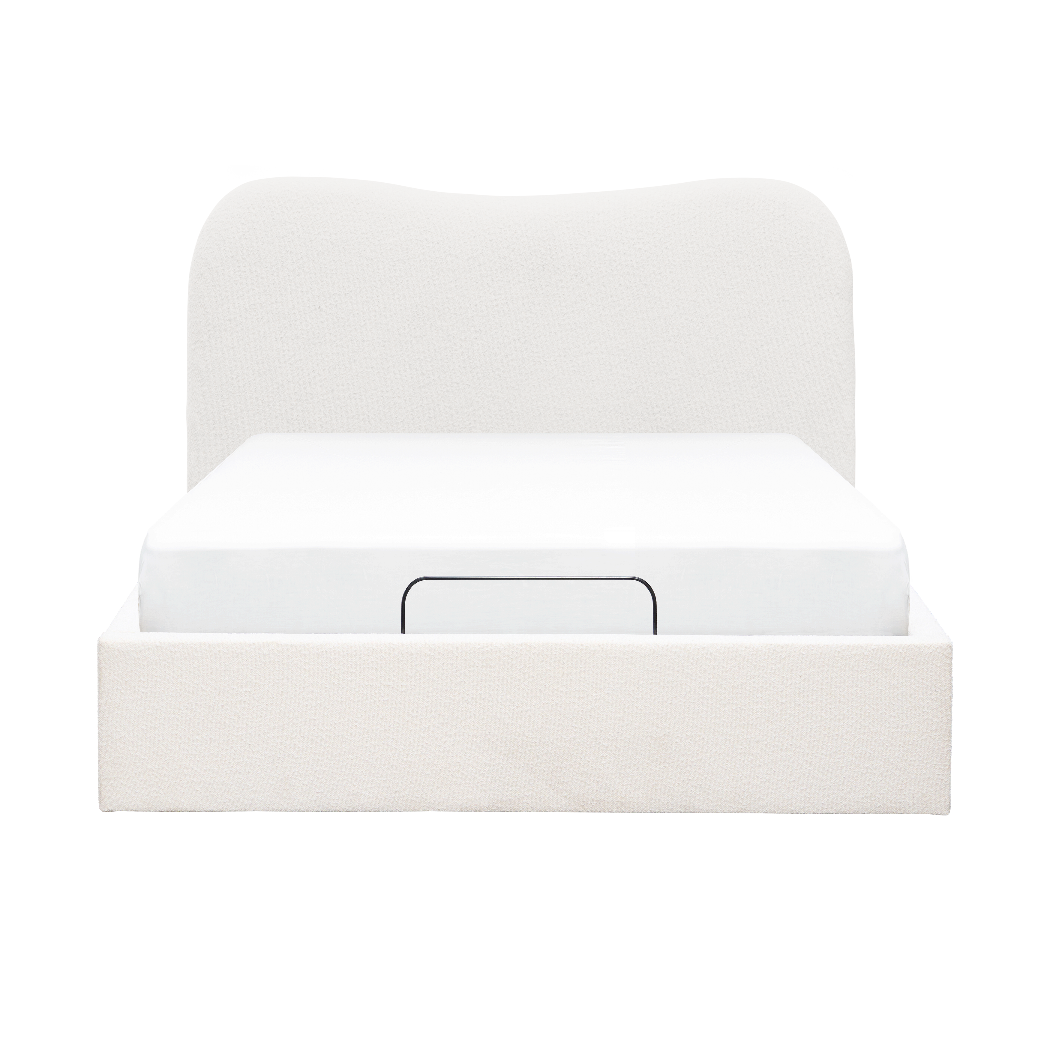 Lyra Queen Adjustable Bed - White Boucle