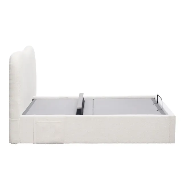 Lyra Queen Adjustable Bed - White Boucle - 25