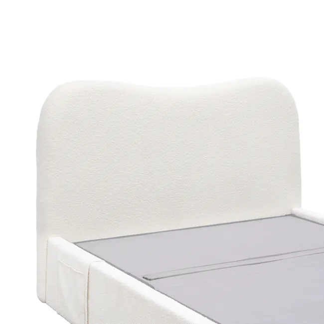 Lyra Queen Adjustable Bed - White Boucle - 7
