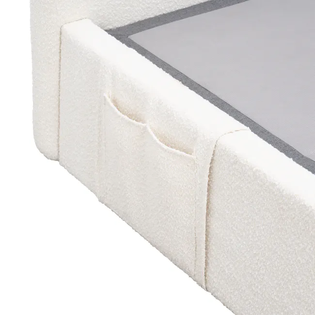 Lyra Queen Adjustable Bed - White Boucle - 9