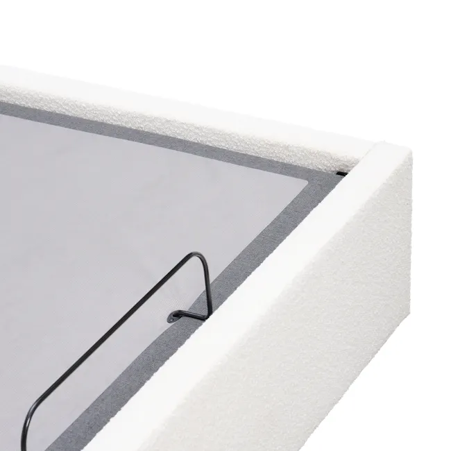 Lyra Queen Adjustable Bed - White Boucle - 11