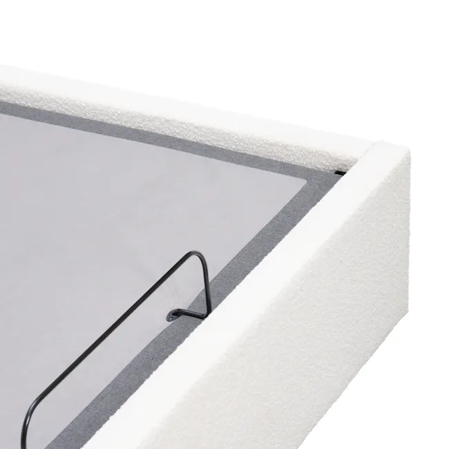 Lyra Queen Adjustable Bed - White Boucle - 11