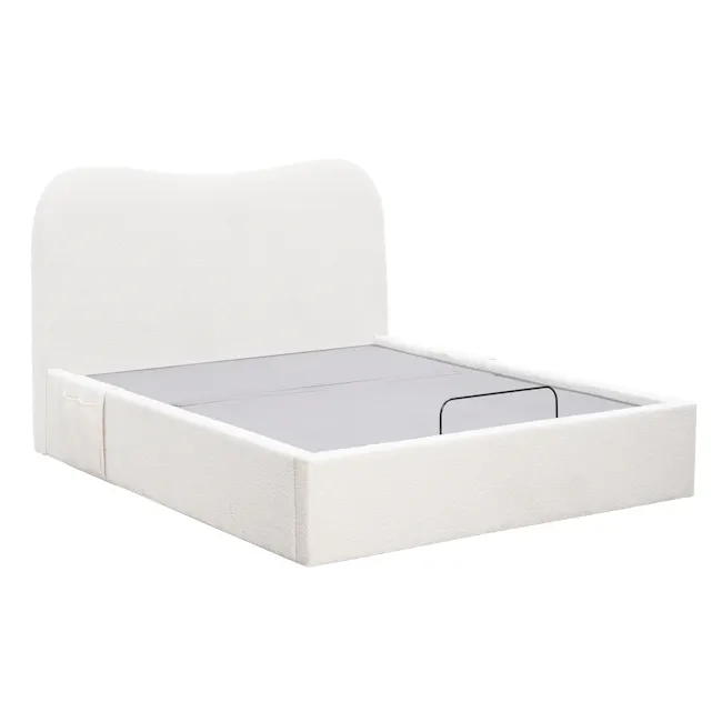 Lyra Queen Adjustable Bed - White Boucle - 3