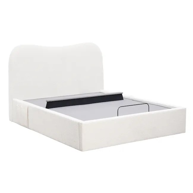 Lyra Queen Adjustable Bed - White Boucle - 6