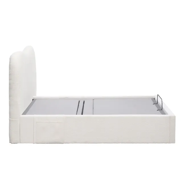Lyra Queen Adjustable Bed - White Boucle - 26