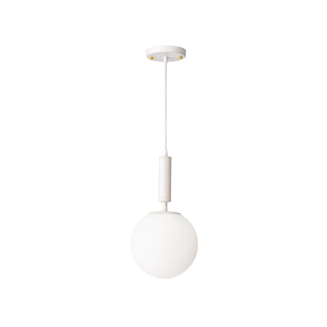 Hilda Pendant Lamp - Matte White - 1 - Modern pendant light fixture, minimalist design, white color scheme, spherical shape