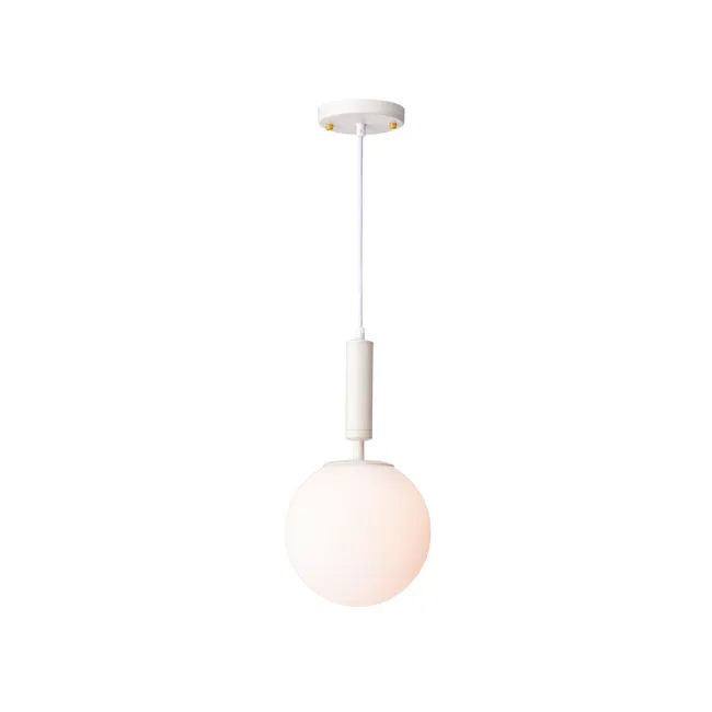Hilda Pendant Lamp - Matte White - 2 - Modern pendant light fixture, minimalist design, spherical shade, white color scheme