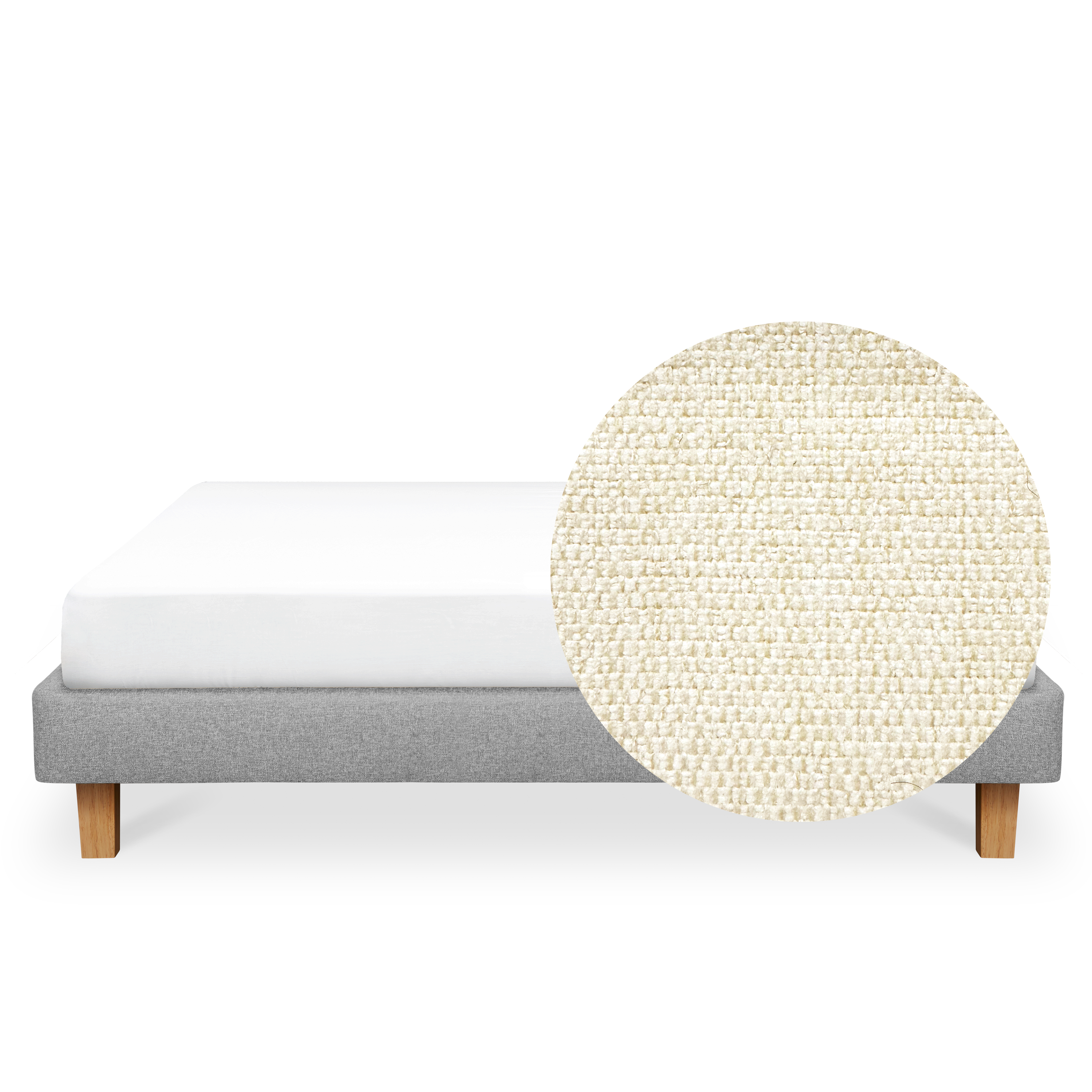 ESSENTIALS King Divan Bed - Oat (Eco Clean Fabric)
