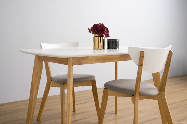Allison Dining Table 1.2m - Natural, White - 1