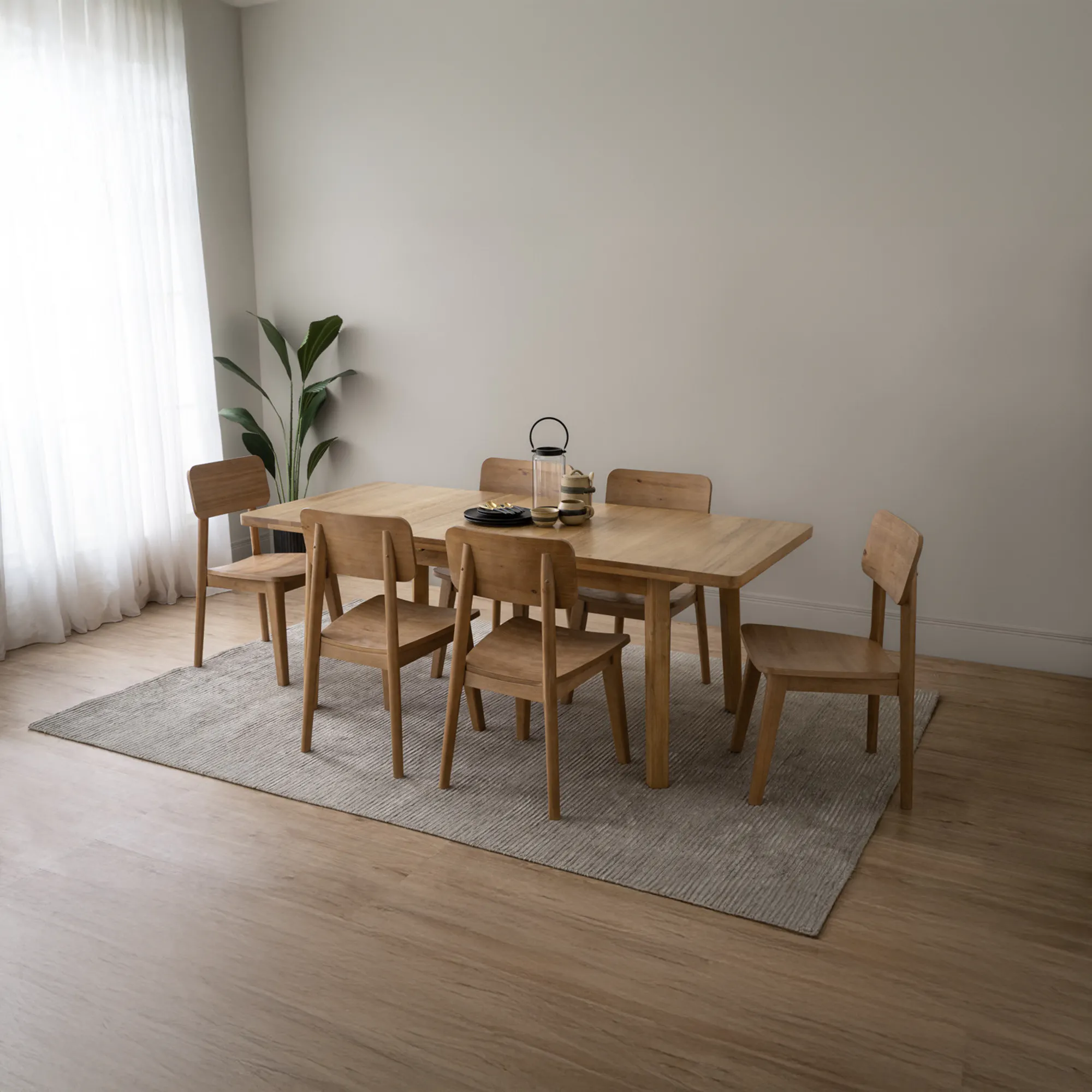 Toronto Extendable Dining Table 1.6m-2m with Toronto Bench 1.5m and 4 Toronto Cushioned Dining Chairs - 44