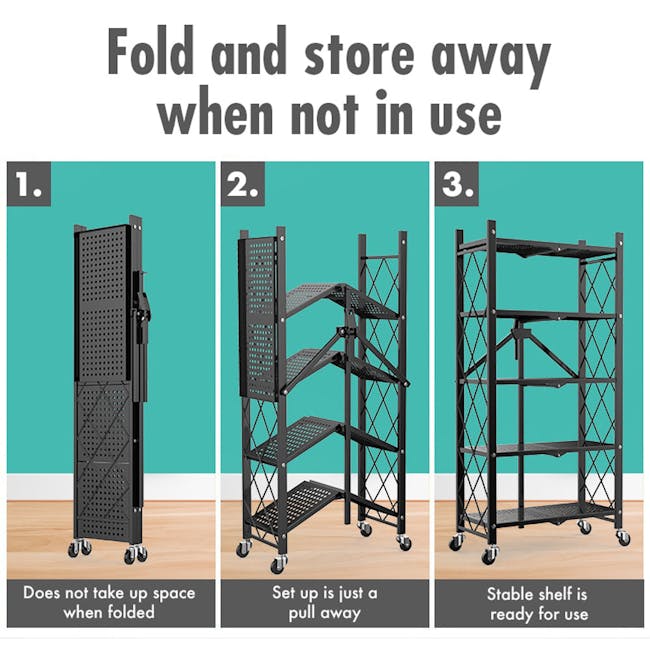HOUZE SLIM 5 Tier Foldable Storage Shelf - 4