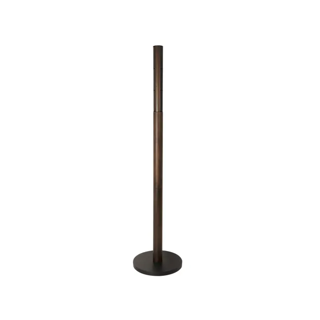 Flapper Coat Rack - Black, Walnut - 5 - Modern stand, minimalist design, dark wood finish, cylindrical pole, black circular