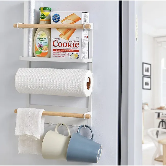 Cyril Magnetic Rack - Black - 3 - Refrigerator shelf, kitchen countertop, kitchen utensils, dish rack, kitchen towel, dish