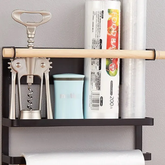 Cyril Magnetic Rack - Black - 2 - food processor, rolling pin, kitchen utensil, rolling pin holder, kitchen shelf, storage
