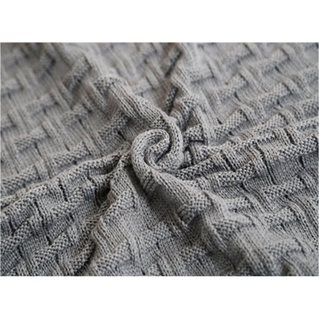 Camille Knitted Throw Blanket 110 x 175 cm - Grey - 2