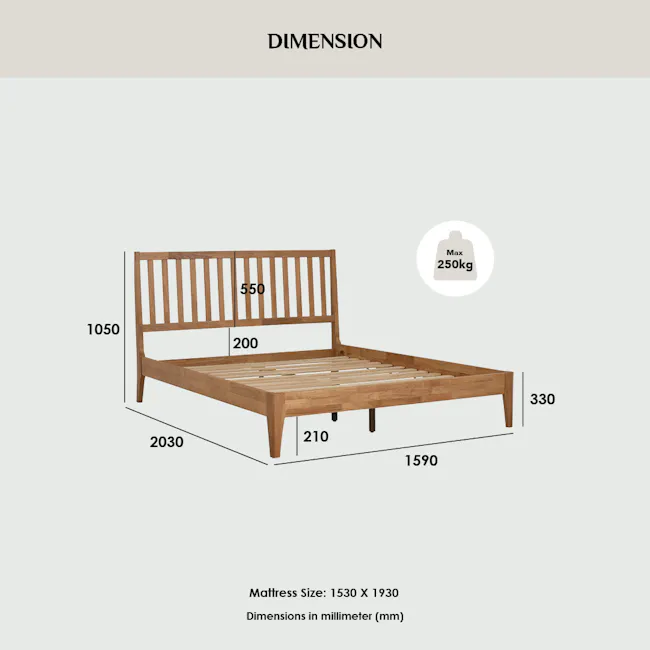 Cleveland Wooden Queen Bed - Walnut - 10