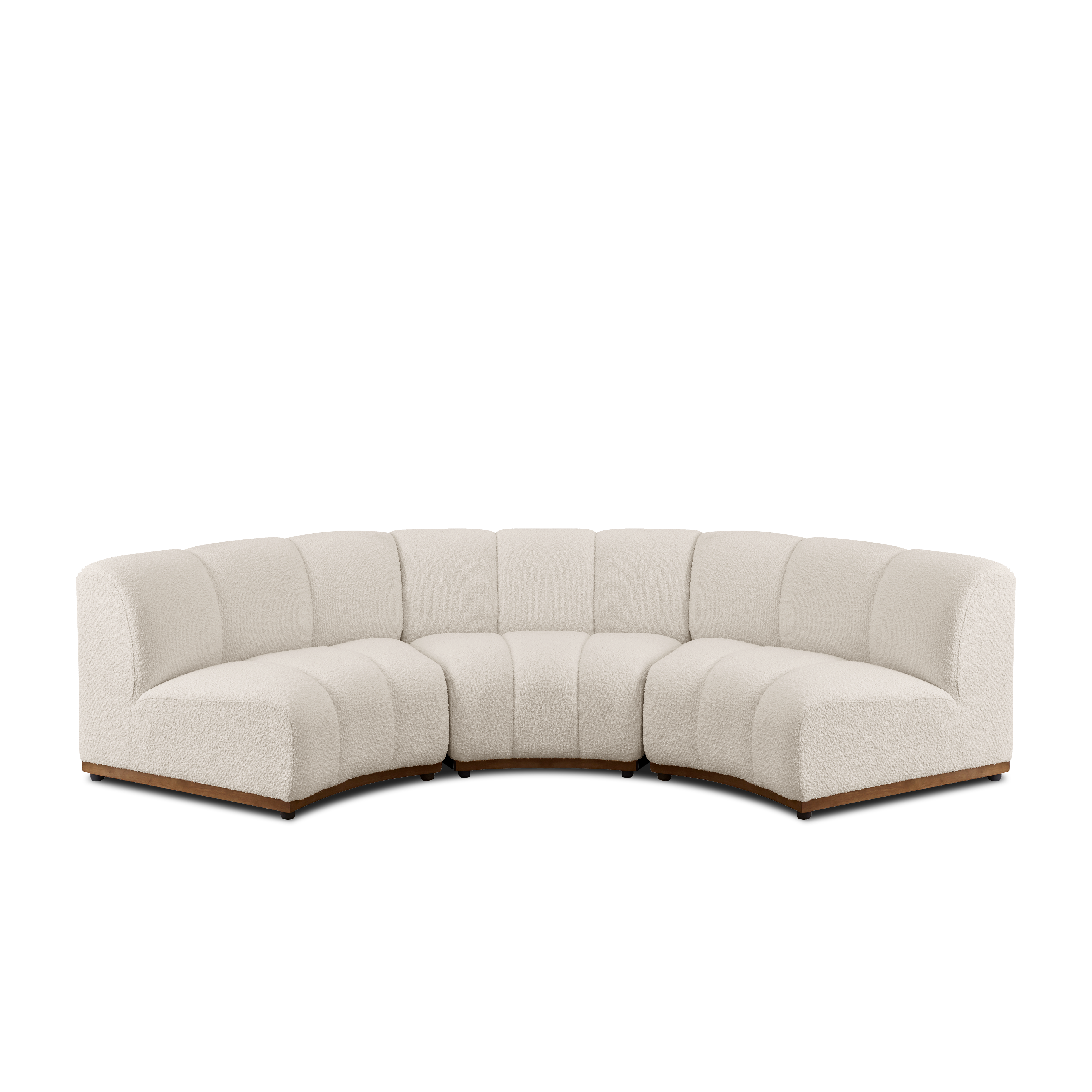 Cosmo Curve 3 Seater Sofa - White Boucle (Spill Resistant)