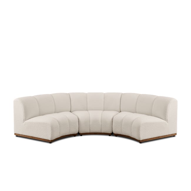Cosmo Curve 3 Seater Sofa - White Boucle (Spill Resistant) - 0
