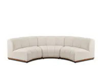 Cosmo Curve 3 Seater Sofa - Walnut, White Boucle (Eco Clean Fabric)