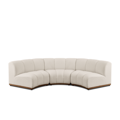 Cosmo Curve 3 Seater Sofa - White Boucle (Spill Resistant)