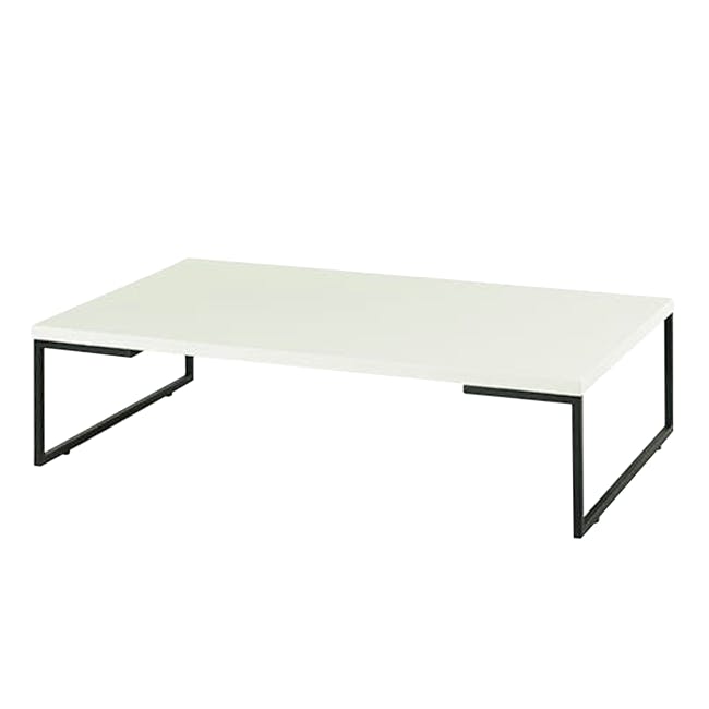 (As-is) Myron Rectangle Coffee Table - White, Matt Black - 1 - 0