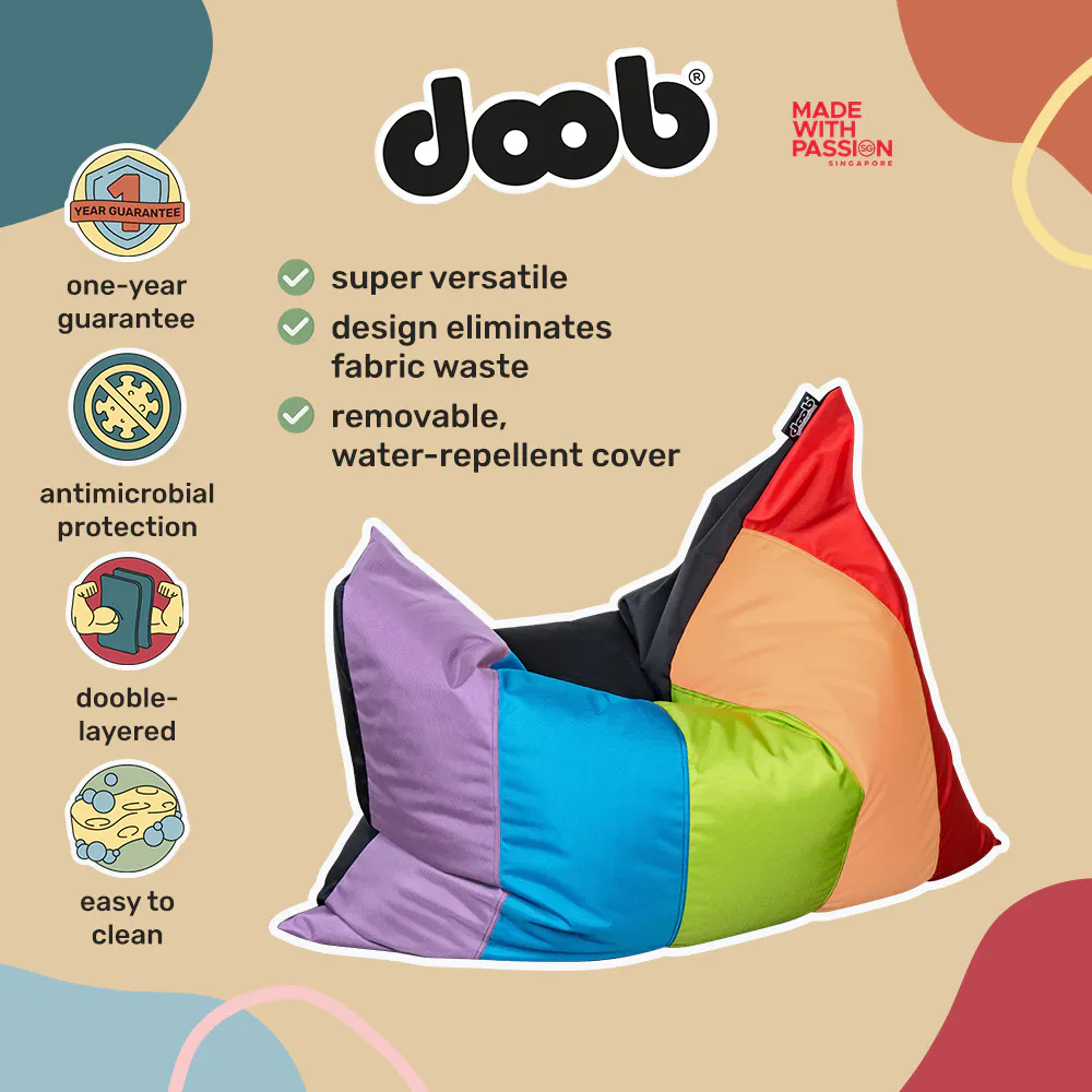 Doob The Rainbow Plopsta' Zero-waste Bean Bag (Water Repellent) - 13