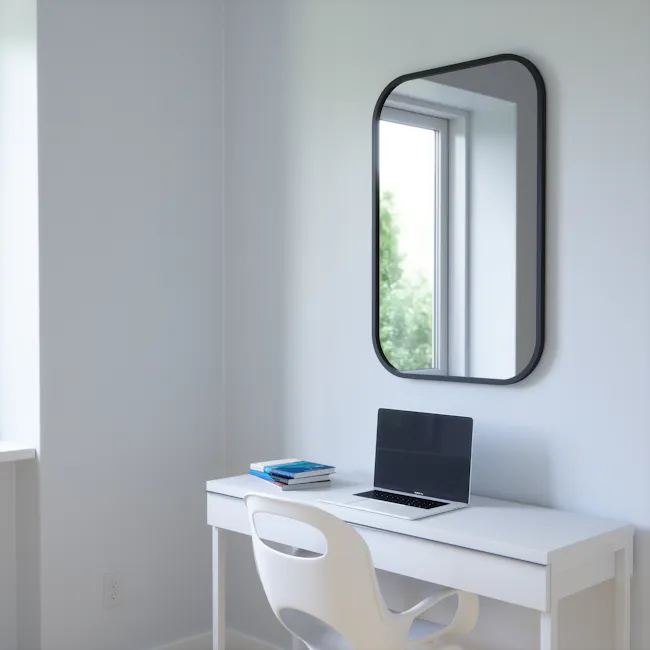 Hub Rectangle Mirror - Black - 3
