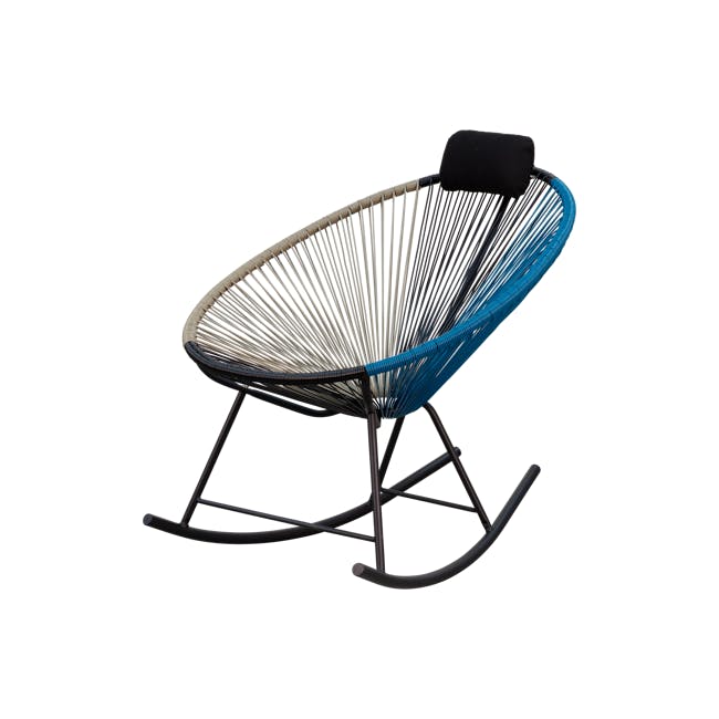 Acapulco Rocking Chair - Taupe, Black, Blue Mix - 2