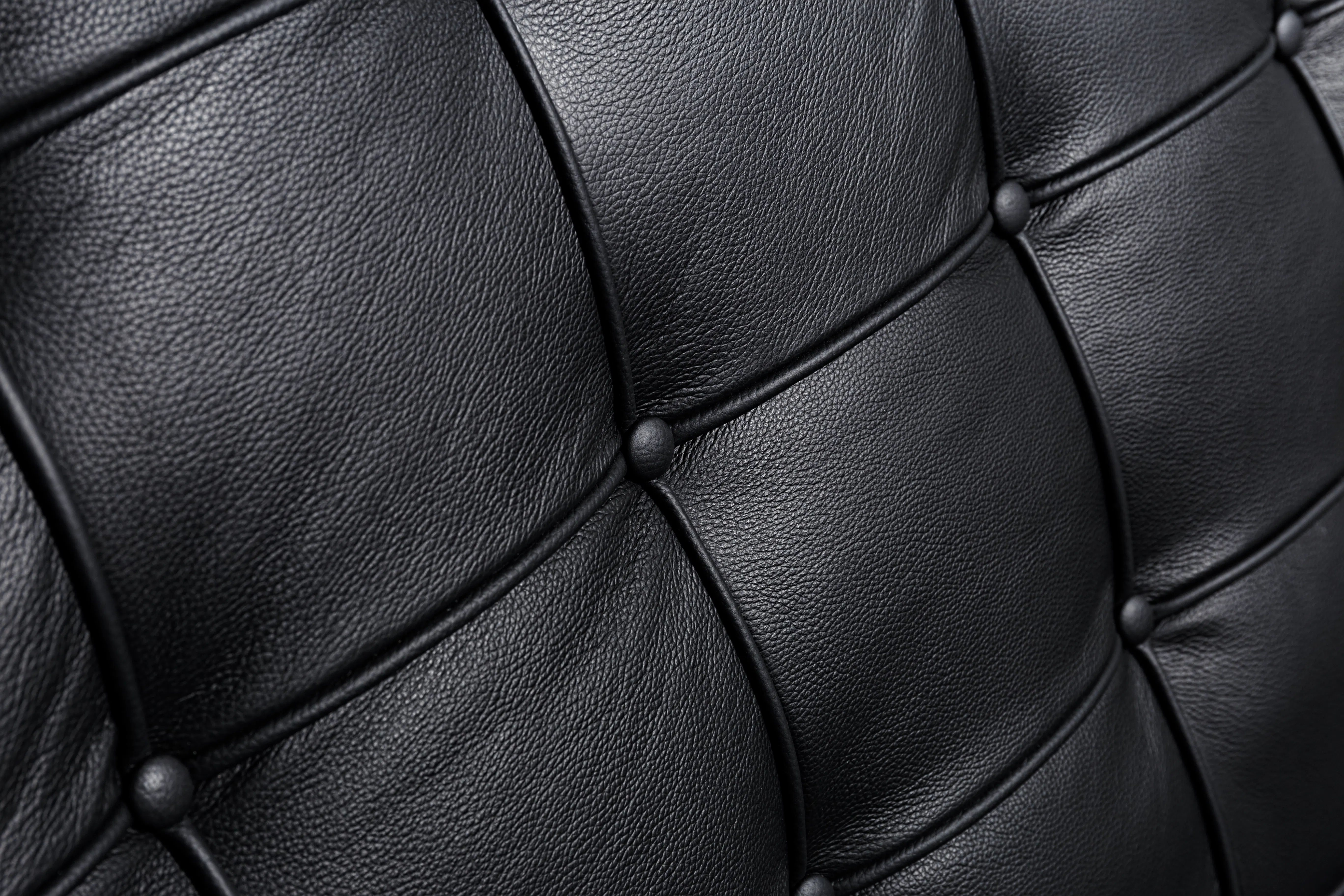 Benton 3 Seater Sofa - Black (Genuine Cowhide) - 7