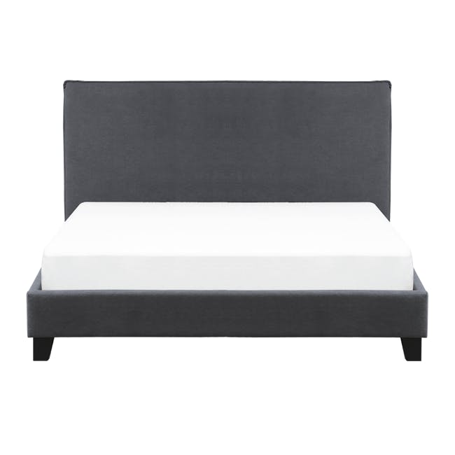 Arthur King Divan Bed - Urban Grey (Fabric) - 1 - Modern minimalist bed with sleek black and white design, comfortable white