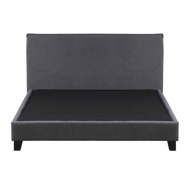 Arthur King Divan Bed - Urban Grey (Fabric) - 2 - Grey upholstered sofa, minimalist design, rectangular frame, black fabric