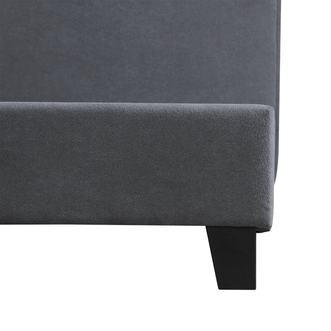 Arthur King Divan Bed - Urban Grey (Fabric) - 6 - Sleek, modern upholstered bench, Dark gray fabric upholstery, Minimalist