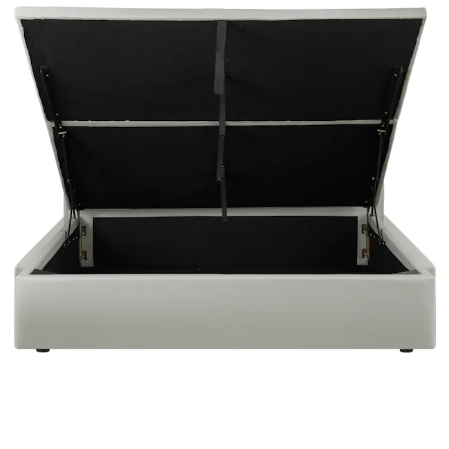 Arthur King Storage Bed - Oslo Grey (Faux Leather) - 3 - Black fabric tent frame, black fabric cover, black fabric edges