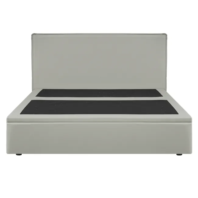 Arthur King Storage Bed - Oslo Grey (Faux Leather) - 2 - Grey sofa bed, minimalist design, modern furniture, sleek lines