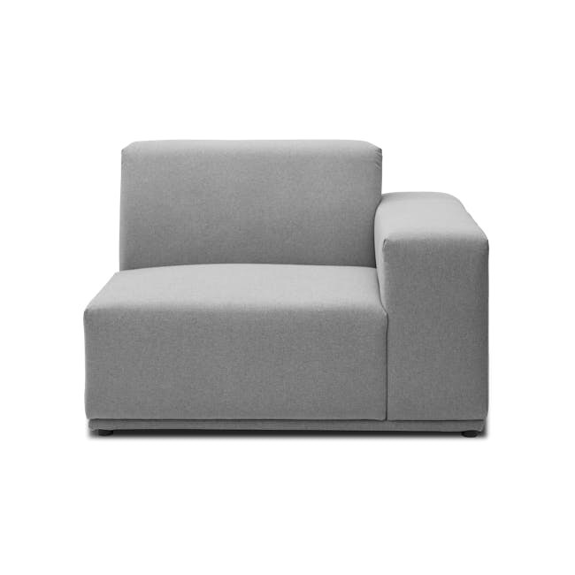 Milan 4 Seater Sofa with Ottoman - Slate (Fabric) - 19 - Modern gray upholstered sofa, minimalist design, sleek fabric